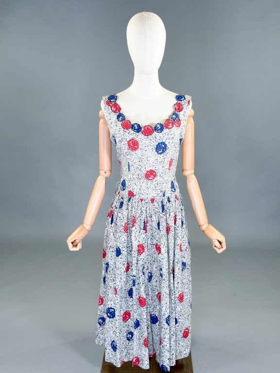 Vintage 1950s Saks 5th Ave Cotton Day Dress (1 of 9)