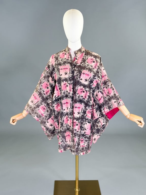 Vintage 1950s Catalina Asian Print Cotton Kimono (1 of 9)