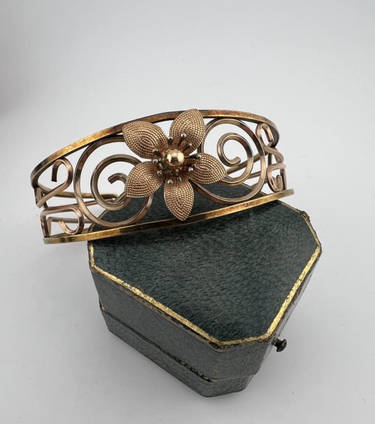 Vintage Retro Gold Filled Floral Motif Bracelet (1 of 5)