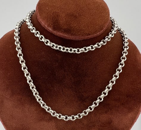 20 Inch Sterling Silver Rolo Link Necklace Chain (1 of 7)