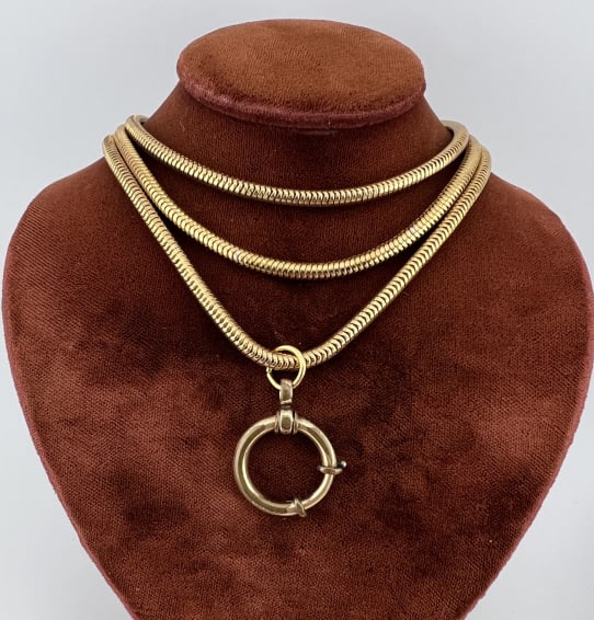 Vintage Articulated Necklace Chain w Spring Ring (1 of 7)