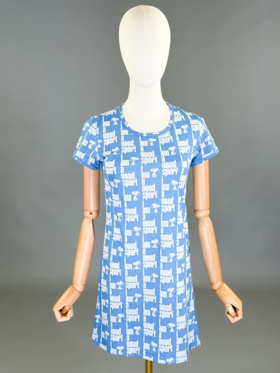 Vintage 1970s Snoopy Peanuts Knit T Shirt Dress (1 of 7)