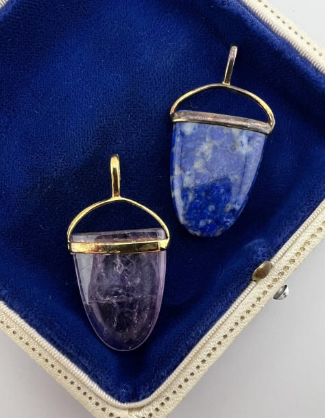 Two Gold Over Sterling & Stone Necklace Pendants (1 of 6)