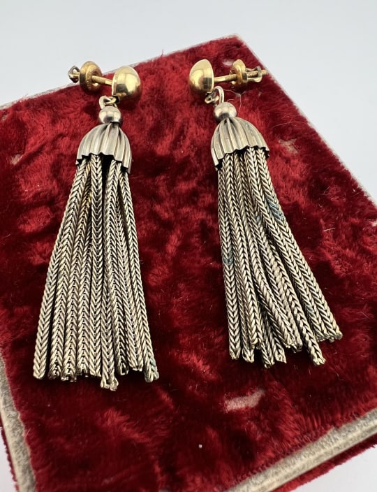 Pair of Vintage Gold Filled Tassel Pendant Earring (1 of 6)