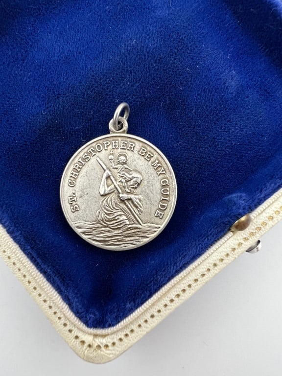 Vintage Sterling Silver St. Christopher Pendant (1 of 5)