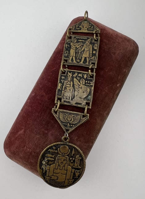 Antique Egyptian Revival Articulated Ribbon Fob (1 of 5)