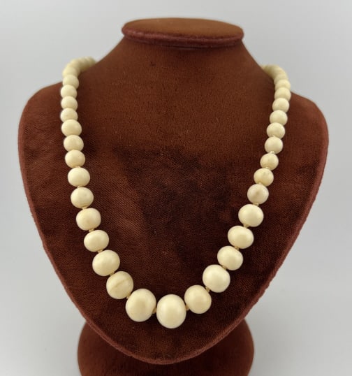 Antique Hand Knotted Graduated Coral Bead Necklace (1 of 6)