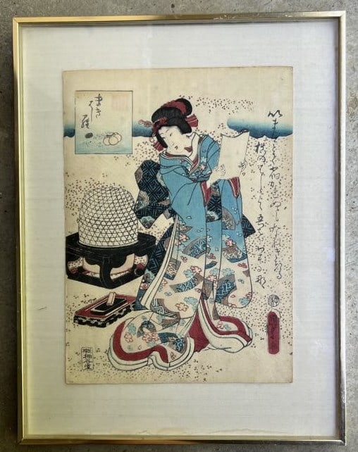 Antique Framed Japanese Woodblock Print (1 of 6)