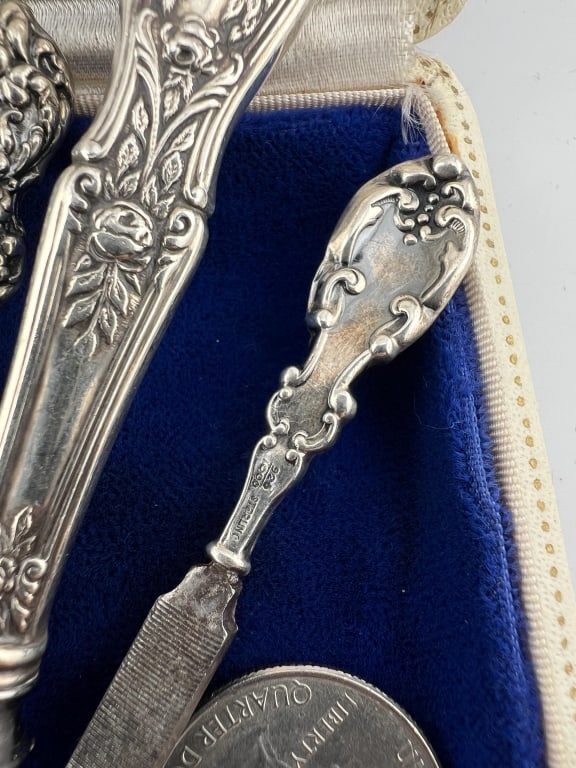 Five Antique Sterling Silver Handle Vanity Tools - 4