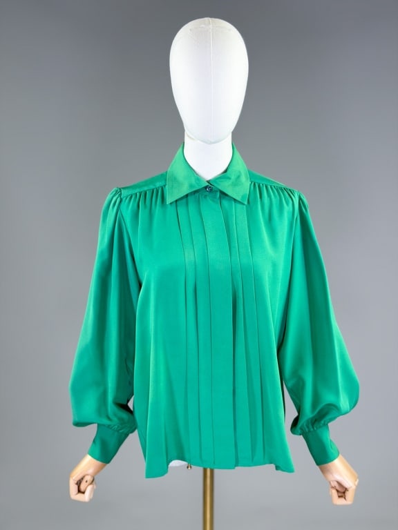 Vintage 1980s Yves Saint Laurent Silk Blouse Top (1 of 8)