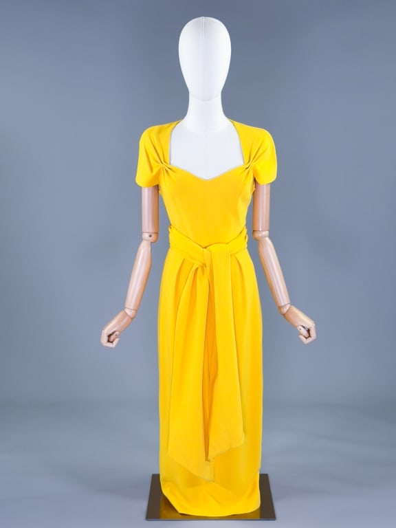 Stella McCartney 2019 Yellow Draped Evening Gown (1 of 10)