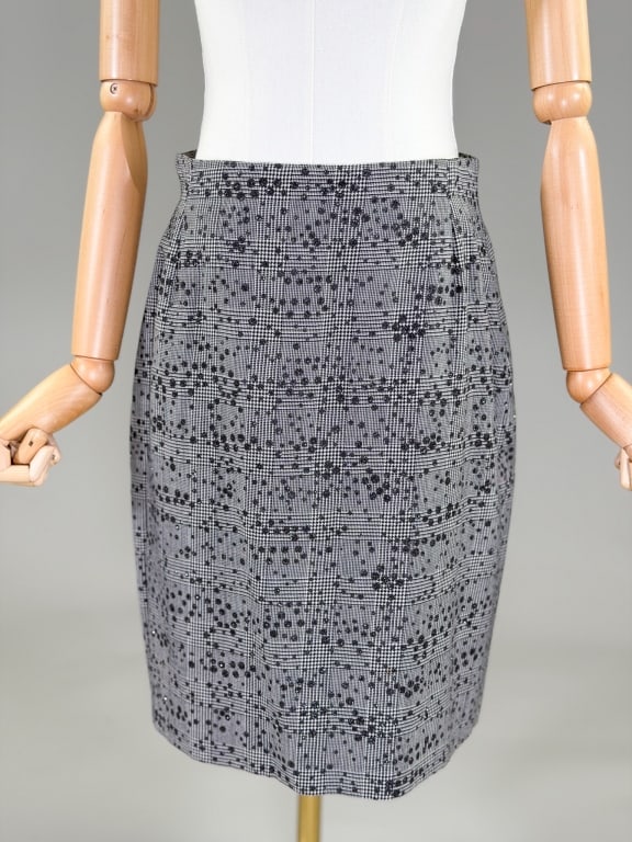 Vintage 1980s Gianni Versace Glitter Plaid Skirt (1 of 5)