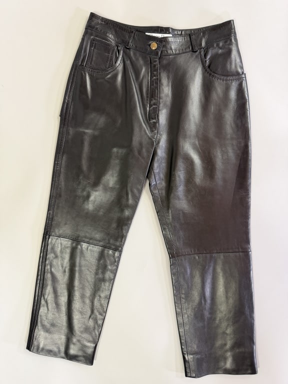 Vintage Christian Dior Leather Trousers Pants (1 of 5)