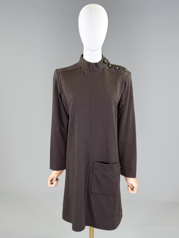 Vintage 1980s Yves Saint Laurent Wool Shift Dress (1 of 7)