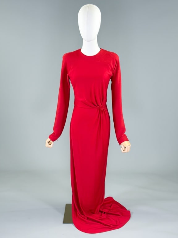 Vintage 1970s Geoffrey Beene Wool Knit Maxi Dress (1 of 9)