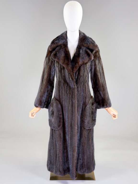 Vintage 1970s Mink Fur Full Length Jacket Coat (1 of 9)
