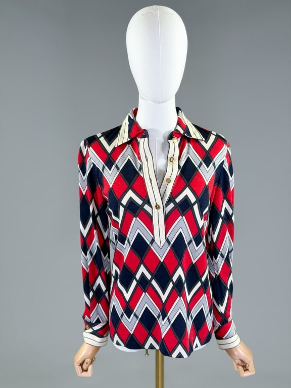 Vintage 1970s Roberta Di Camerino Wool Knit Shirt (1 of 9)