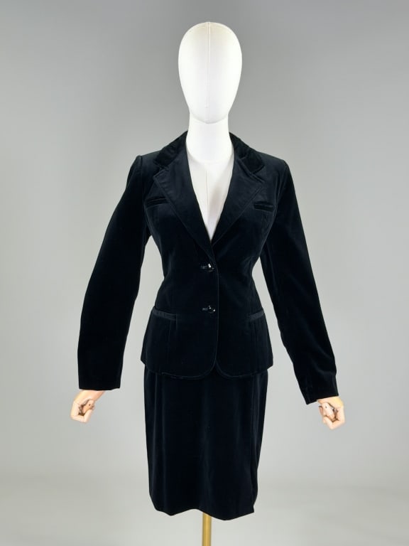 Vintage 1980s Koos van den Akker Velvet Skirt Suit (1 of 8)