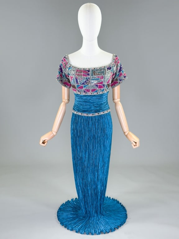 Vintage 1980s Mary McFadden Couture Pleated Dress (1 of 8)