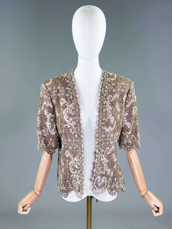 Vintage 1980s Liancarlo Couture Lace Beaded Jacket (1 of 8)