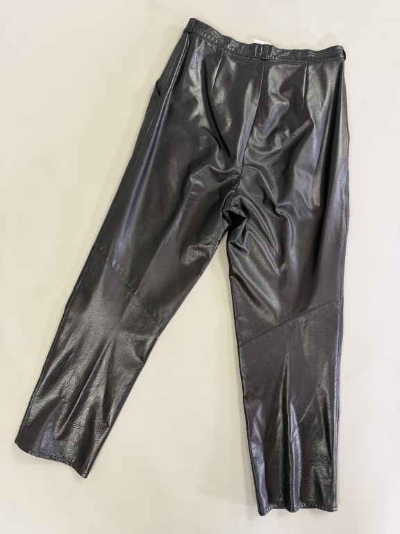 Vintage 1980s T Edwards Leather Zip Front Trousers (1 of 5)
