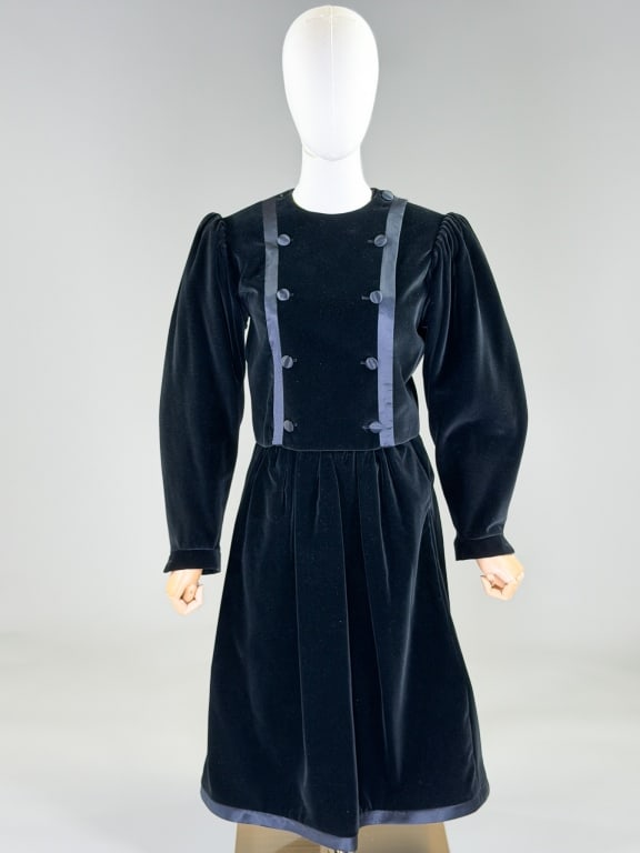 Vintage 1980s John Radelli Velvet Skirt Suit Set (1 of 7)