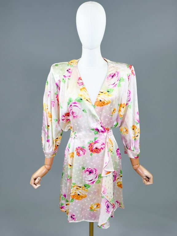 Vintage 1980s Emanuel Ungaro Silk Floral Dress (1 of 8)