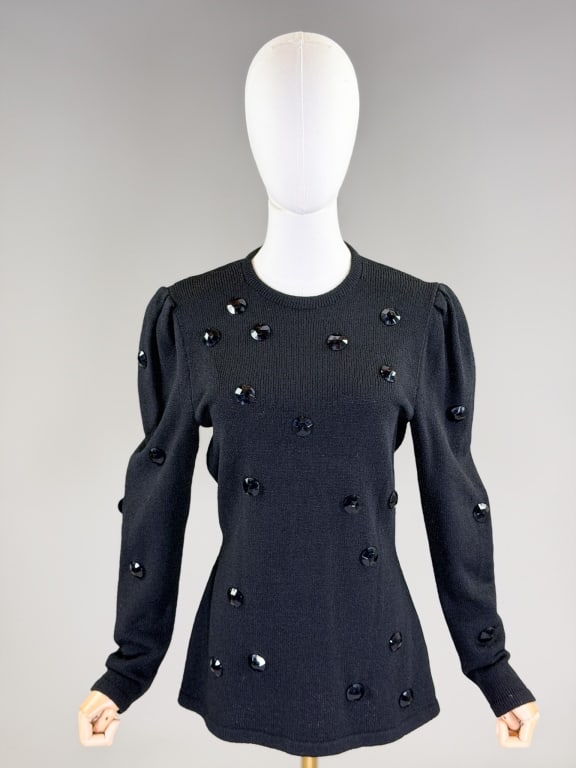 Vintage 1980s Raul Blanco Knit Embellished Sweater (1 of 7)