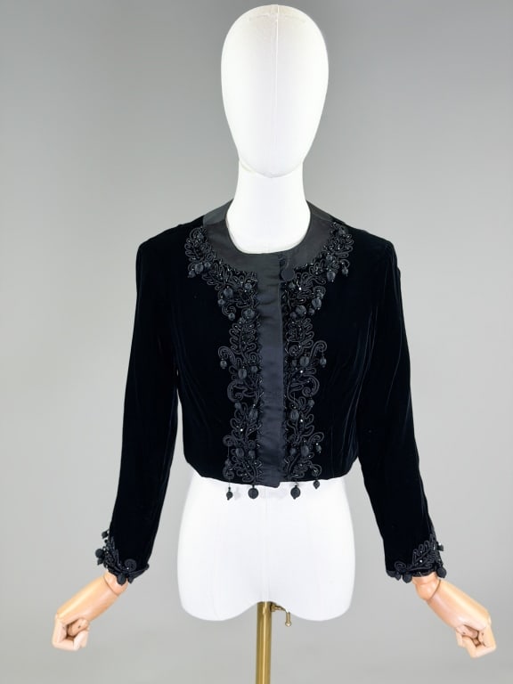 Vintage 1980s Eloise Curtis Velvet Beaded Jacket (1 of 6)