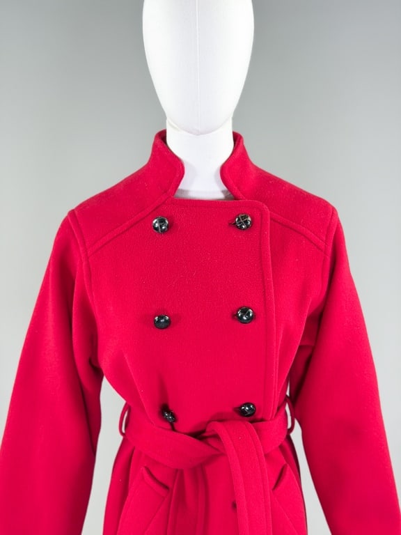 Vintage 1980s Wool Button Front Coat - 2