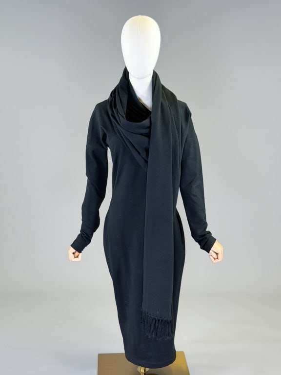 Vintage 1990s Callaghan Stretch Jersey Scarf Dress (1 of 7)