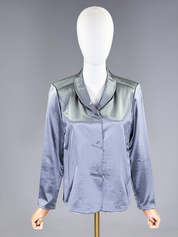 Vintage Geoffrey Beene 1990s Satin Blouse Top (1 of 7)