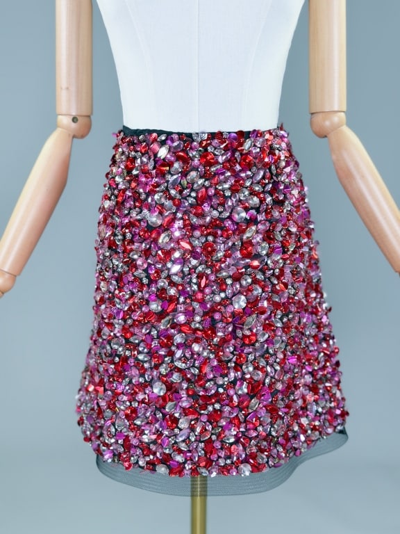 Vintage 2000s Carolina Herrera Attr. Jeweled Skirt (1 of 8)