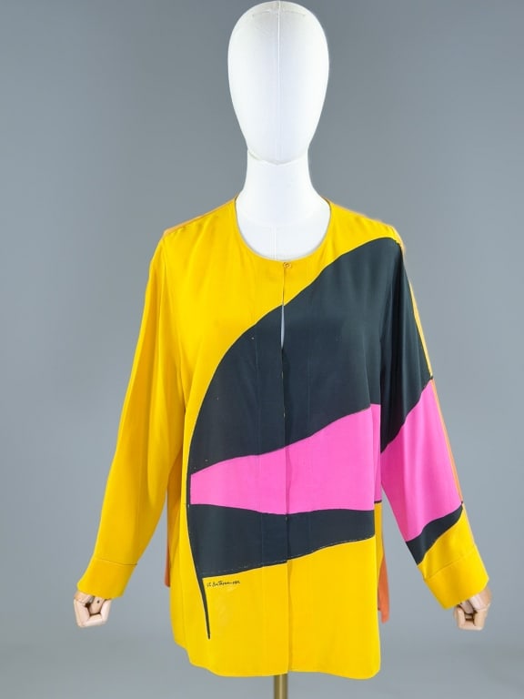 Akris 2012 Geta Bratescu Silk Button Up Blouse Top (1 of 8)