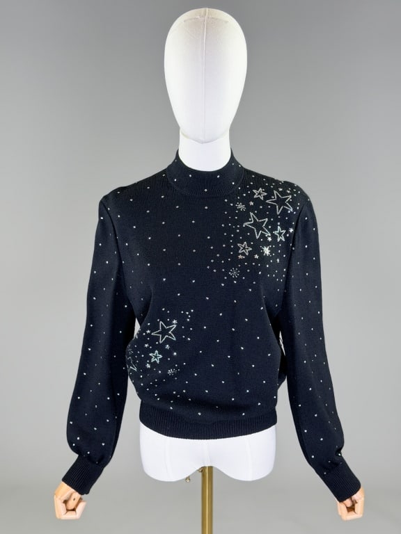 Vintage St. John Evening Knit Rhinestone Sweater (1 of 8)