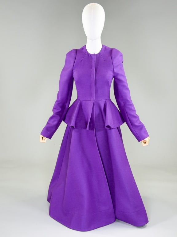 Carolina Herrera FW 2023 Wool Felt Peplum Coat (1 of 9)