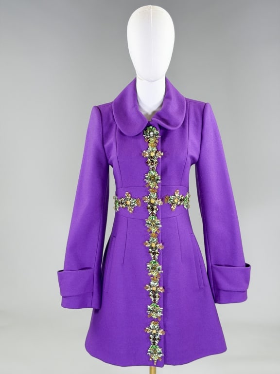 Carolina Herrera Attr. Wool Felt Embellished Coat (1 of 7)