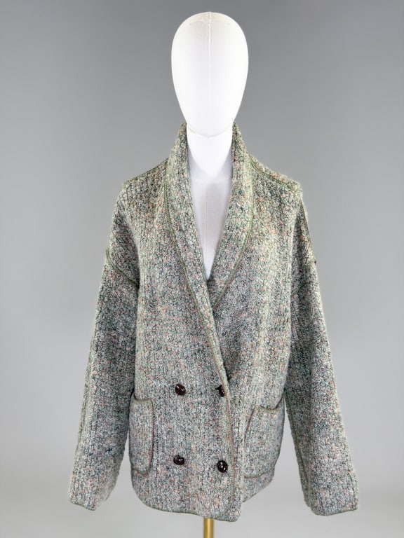 Vintage Shawl Collar Knit Cardigan Sweater Jacket (1 of 7)