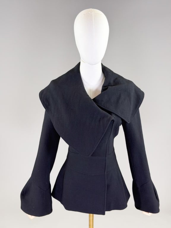 Zac Posen Wool Crepe Shawl Collar Jacket Coat (1 of 8)
