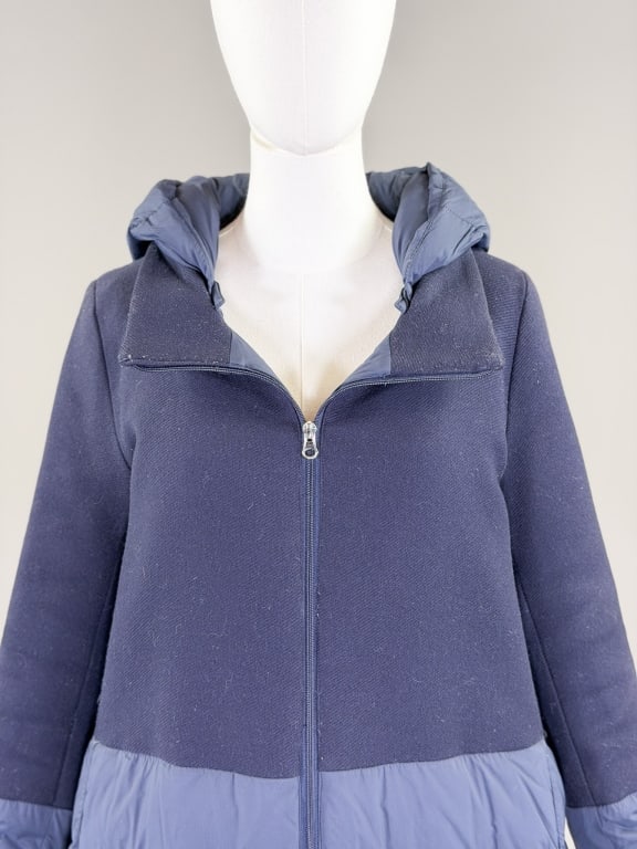 Herno Italy Wool Zip Front Puffer Coat Jacket - 2