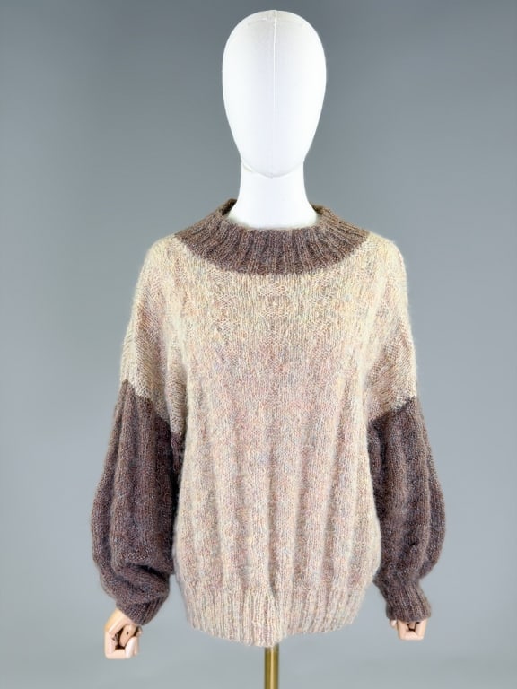 Vintage Hand Made Wool Mohair Knit Sweater Top (1 of 7)