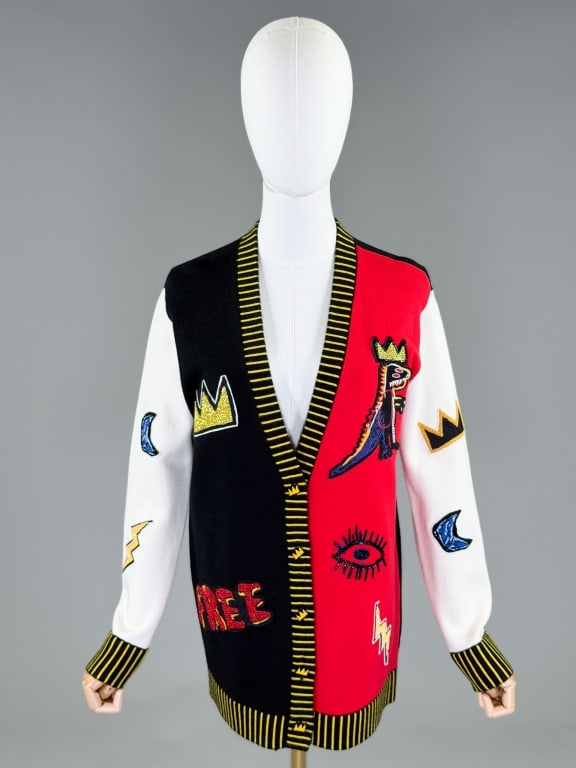 Alice & Olivia Jean Michele Basquiat Knit Sweater (1 of 7)