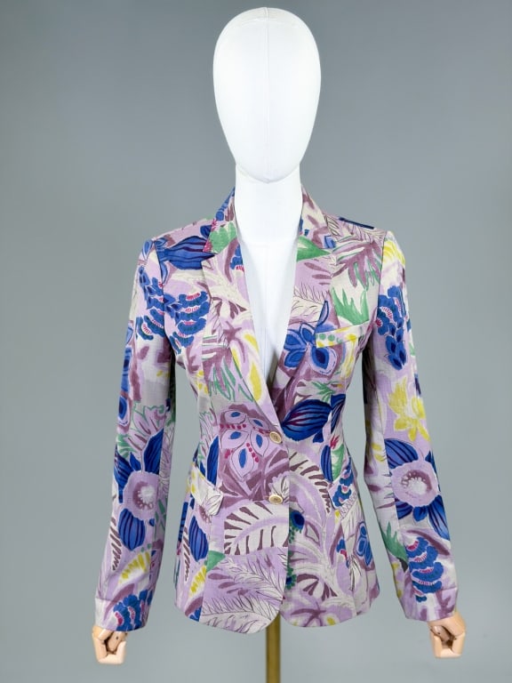 Vintage 2000s Etro Printed Cotton Blazer Jacket (1 of 7)