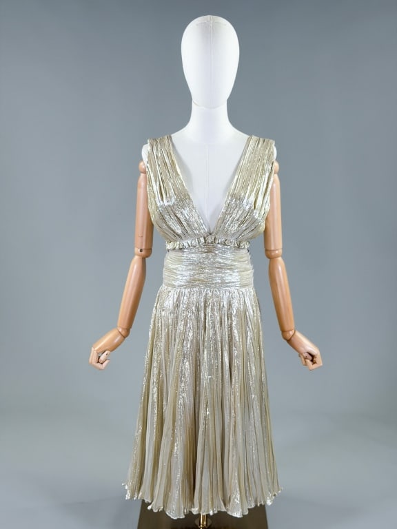 Vintage 2000s Oscar de la Renta Pleated Dress (1 of 7)