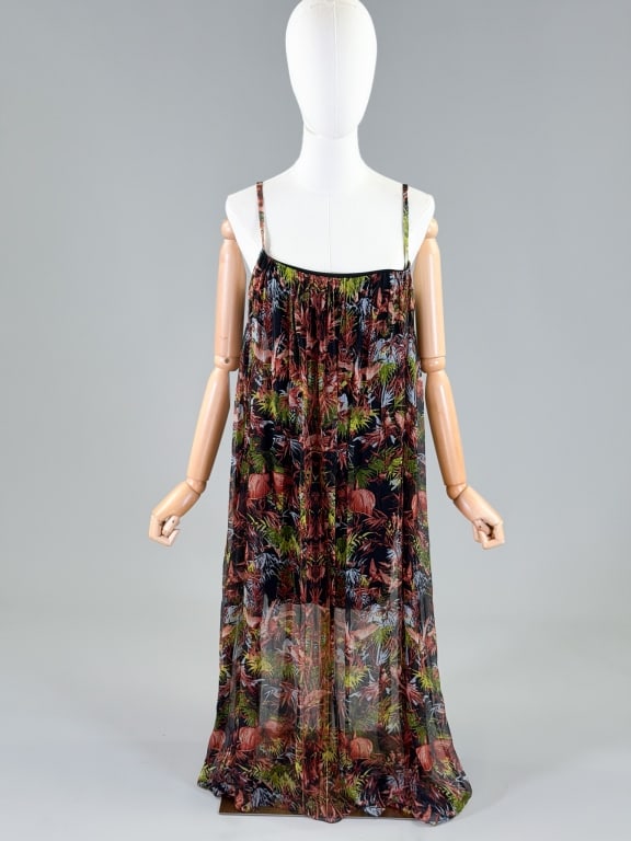 Vintage 2000s Jean Paul Gaultier Silk Knit Dress: Vintage 2000s Jean Paul Gaultier Silk Knit Dress having knit slip with stretch. Measuring 32-46 inch bust, free waist, 52 inches long. From the lifetime collection, fashion archive and business