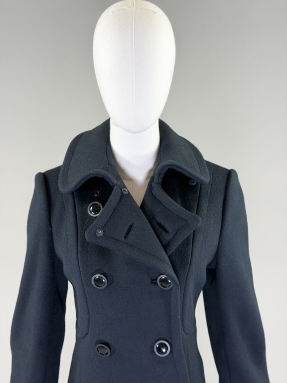 Vintage Wool Double Breasted Button Front Coat - 2