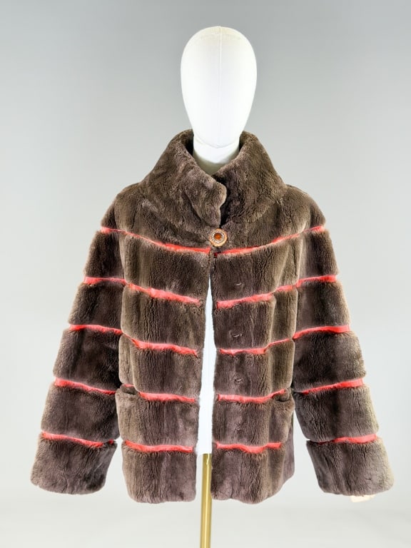 Vintage Sheared Fur Leather Jacket Coat (1 of 8)