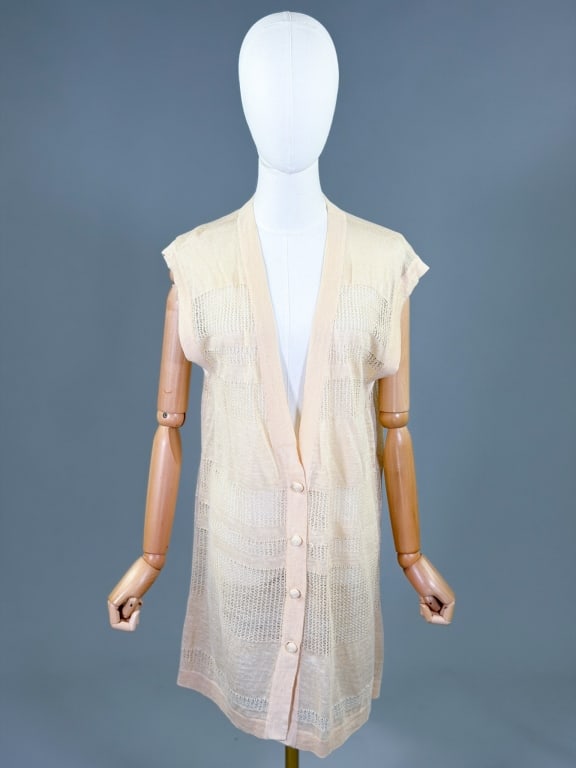 Vintage Les Copains Linen Knit Sweater Vest (1 of 7)