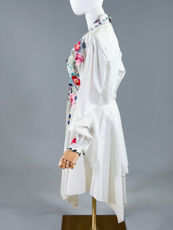 Flower Power Patchwork Reworked Button Up Top - 8