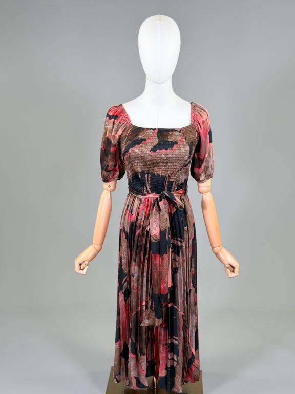 Vintage Donna Karan Shirred Pleated Day Dress (1 of 7)